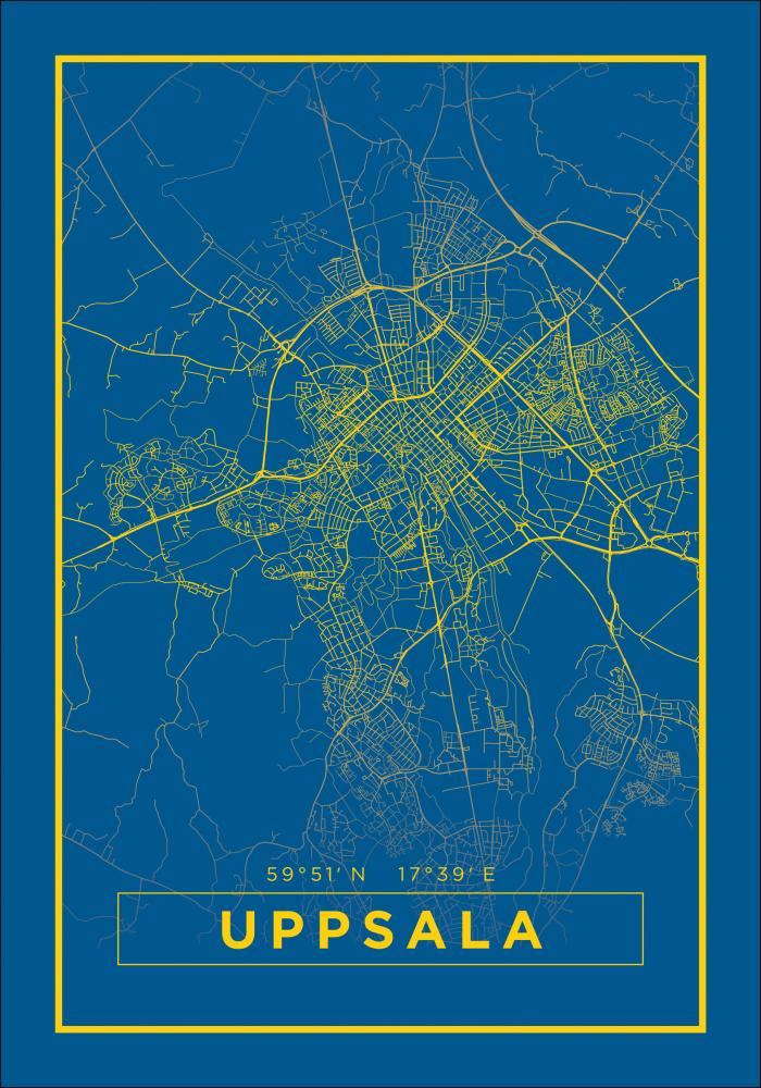 Bildverkstad Karta - Uppsala - Blå Poster