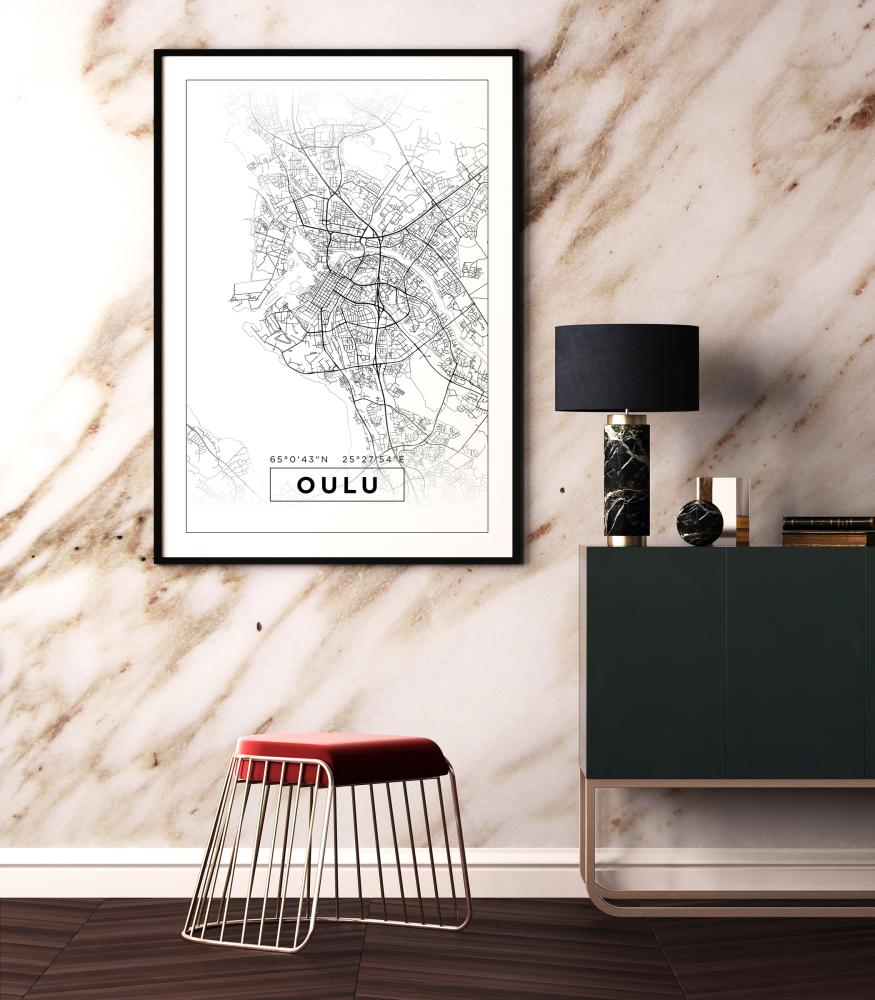 Bildverkstad Map - Oulu - White Poster