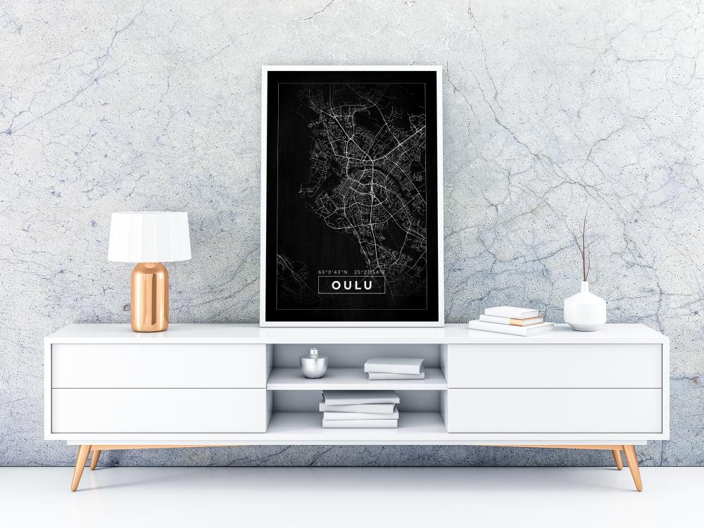 Bildverkstad Map - Oulu - Black Poster