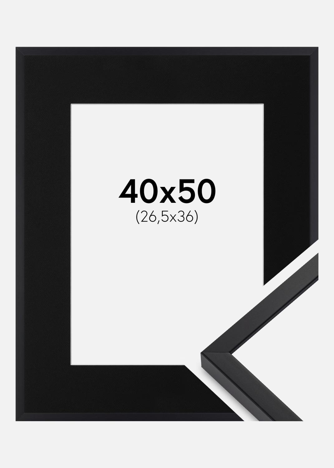 Product Image for Kader E-Line Zwart 40x50 cm - Passe-partout Zwart 27,5x37 cm