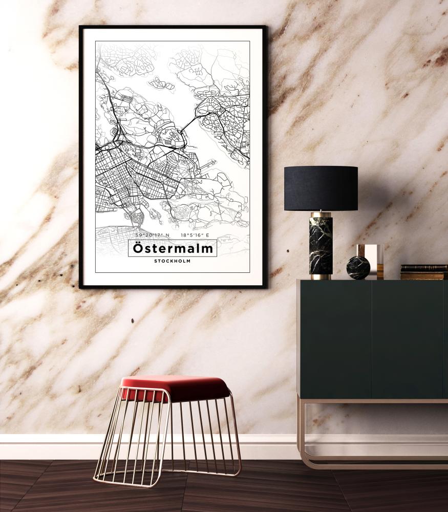 Bildverkstad Map - Östermalm - White Poster