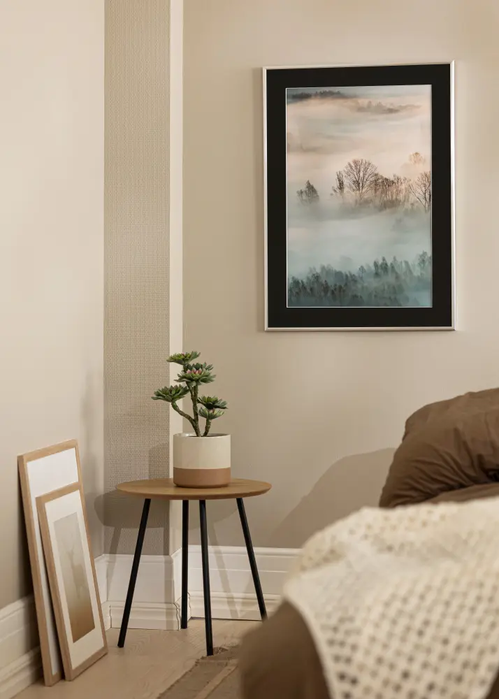 Ram med passepartou Kader New Lifestyle Zilver 60x80 cm - Passe-partout Zwart 50x70 cm