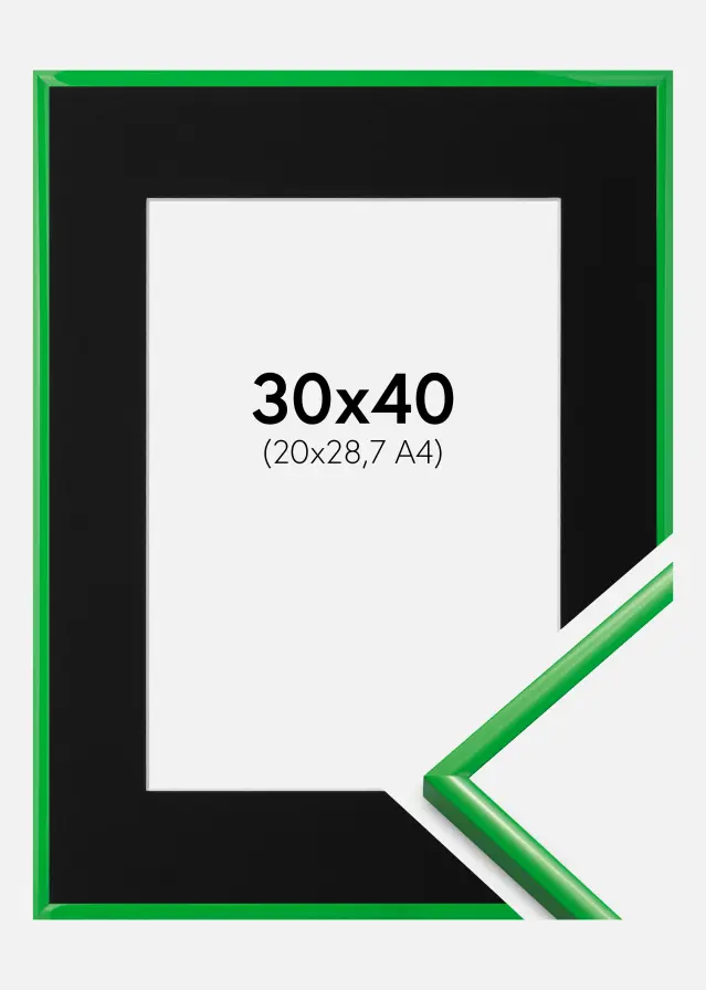 Ram med passepartou Kader New Lifestyle Grass Green 30x40 cm - Passe-partout Zwart 21x29,7 cm