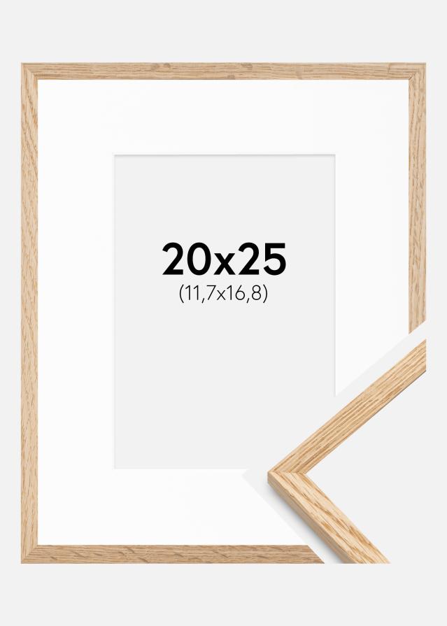 Ram med passepartou Kader Smal Eikenhout 20x25 cm - Passe-partout Wit 5x7 inches