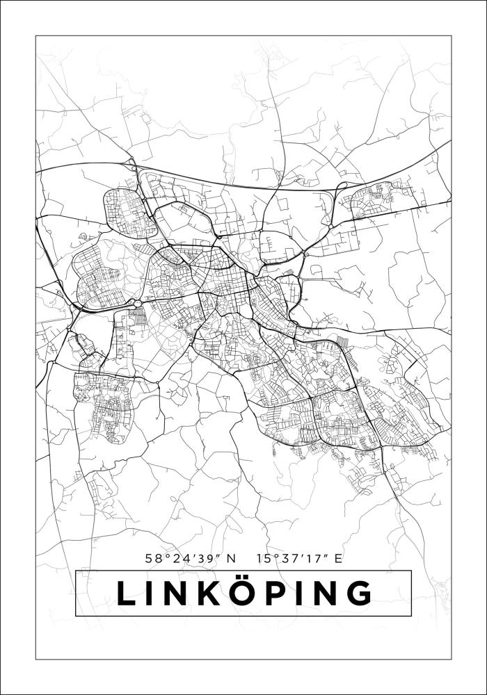 Bildverkstad Map - Linköping - White Poster