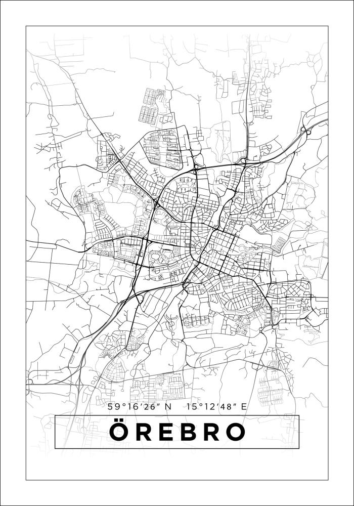 Bildverkstad Map - Örebro - White Poster