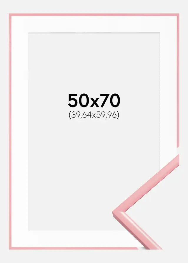 Ram med passepartou Kader New Lifestyle Roze 50x70 cm - Passe-partout Wit 16x24 inches