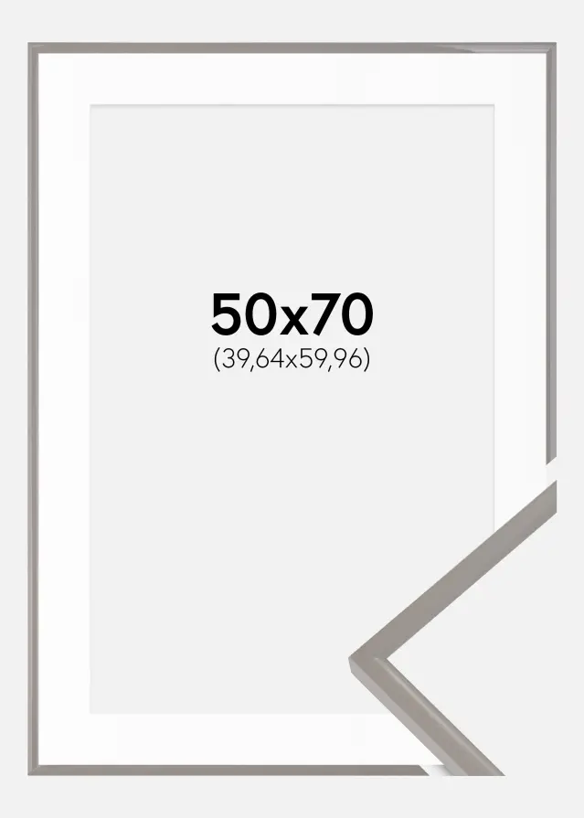 Ram med passepartou Kader New Lifestyle Earth Grey 50x70 cm - Passe-partout Wit 16x24 inches