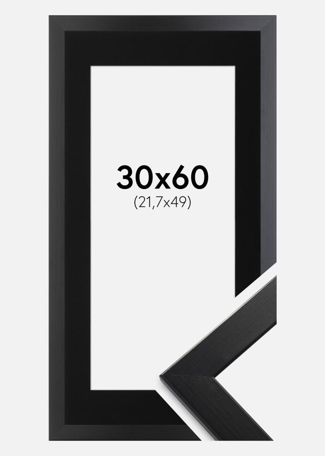 Ram med passepartou Kader Trendline Zwart 30x60 cm - Passe-partout Zwart 22,7x50 cm