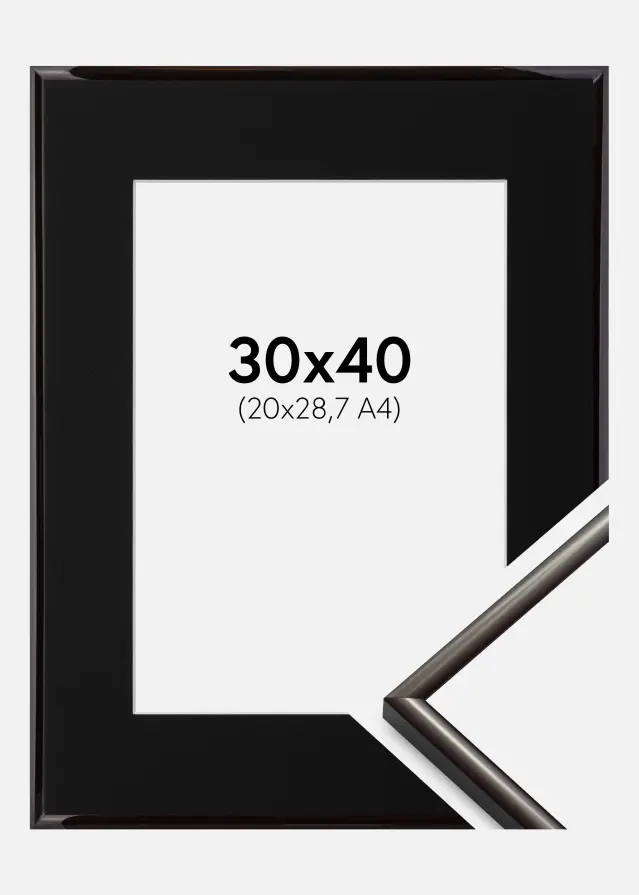 Ram med passepartou Kader New Lifestyle Espresso Brown 30x40 cm - Passe-partout Zwart 21x29,7 cm