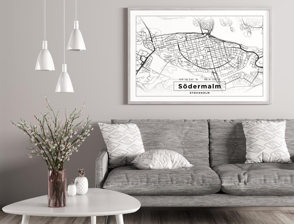 Bildverkstad Map - Södermalm - White Poster