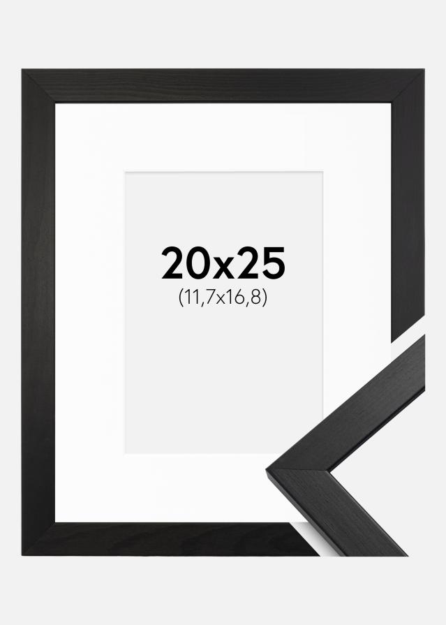 Ram med passepartou Kader Stilren Acrylglas Zwart 20x25 cm - Passe-partout Wit 5x7 inches
