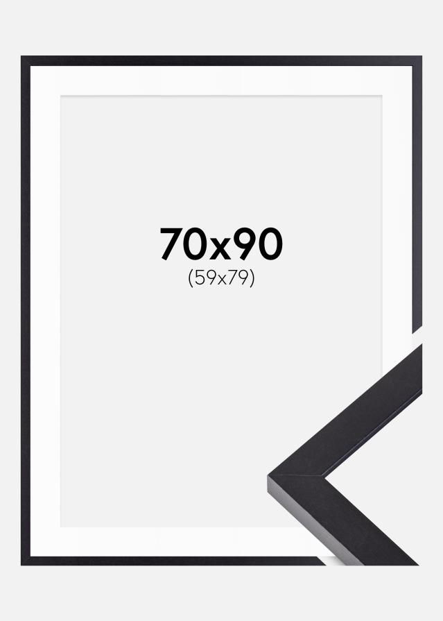 Ram med passepartou Kader Selection Zwart 70x90 cm - Passe-partout Wit 60x80 cm