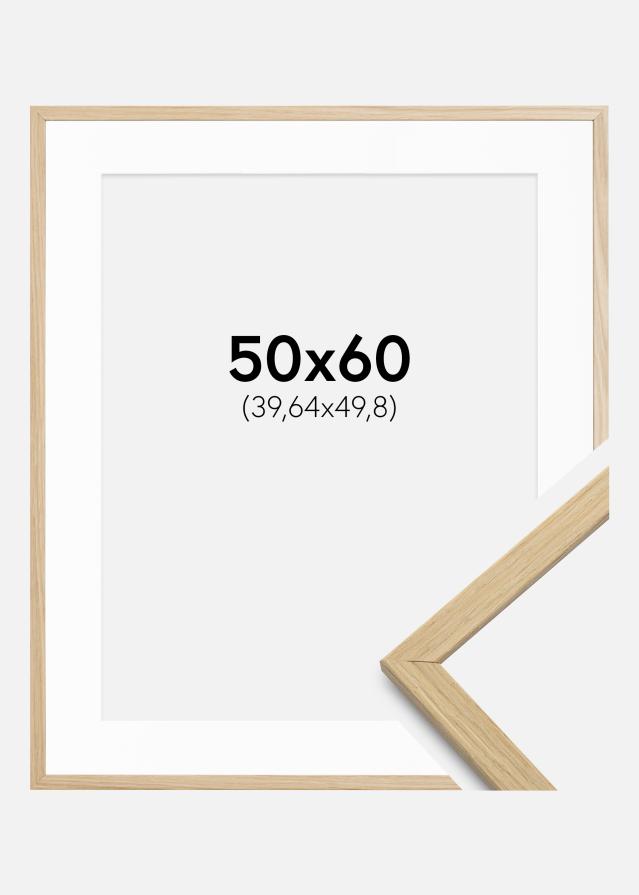 Ram med passepartou Kader Edsbyn Eiken 50x60 cm - Passe-partout Wit 16x20 inches