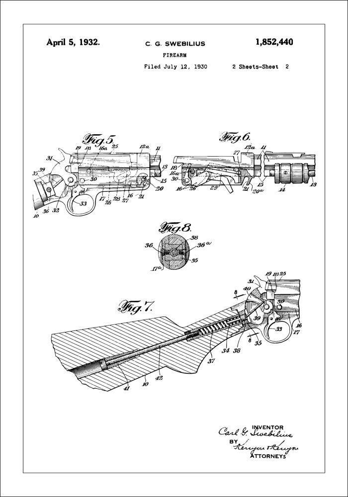 Bildverkstad Patenttekening - Geweer II Poster