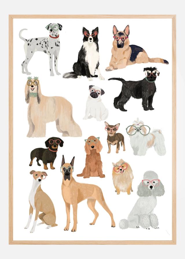 Bildverkstad Dogs in glasses Print Poster