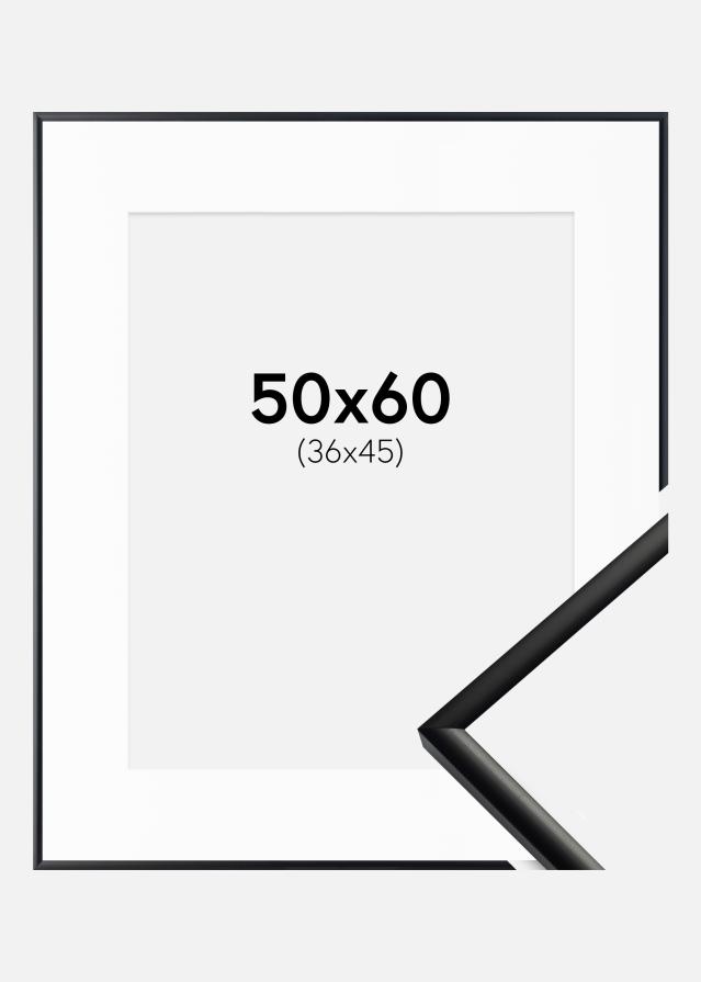 Ram med passepartou Kader New Lifestyle Mat Zwart 50x60 cm - Passe-partout Wit 37x46 cm