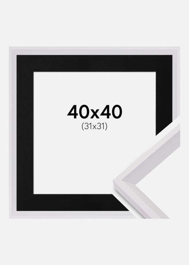 Ram med passepartou Kader Globe Wit 40x40 cm - Passe-partout Zwart 32x32 cm