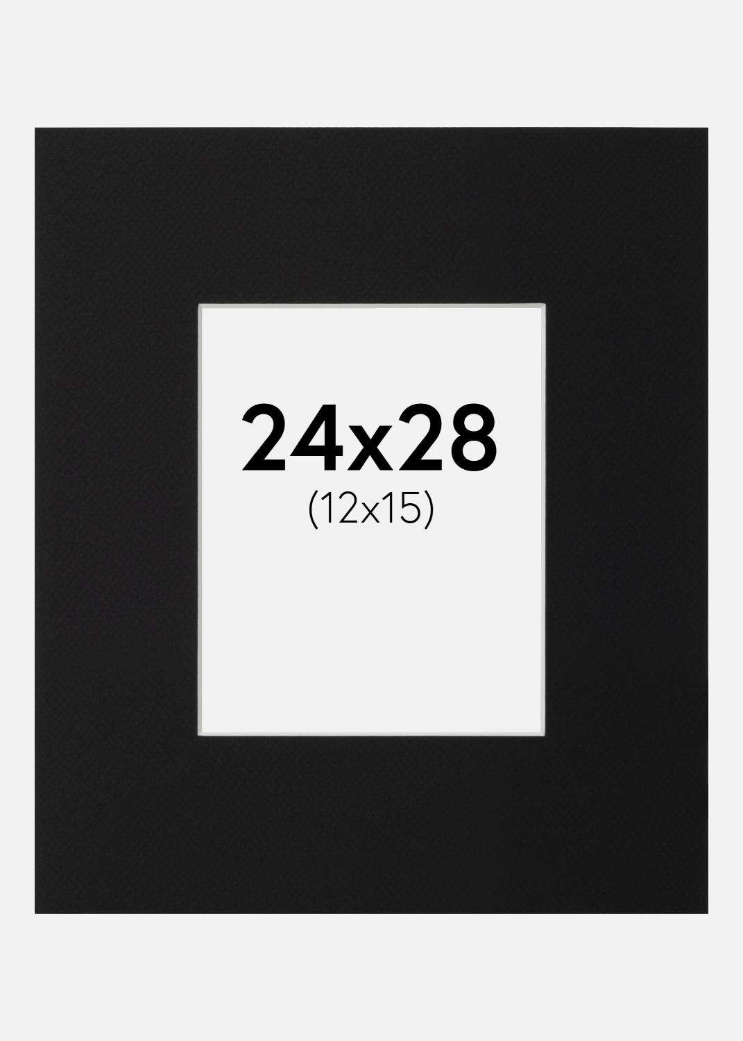 Product Image for Passe-partout Zwart Standaard (Witte kern) 24x28 cm (12x15)