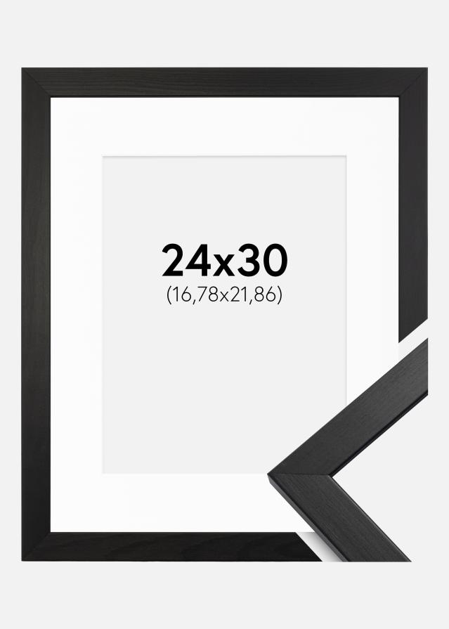 Ram med passepartou Kader Stilren Acrylglas Zwart 24x30 cm - Passe-partout Wit 7x9 inches