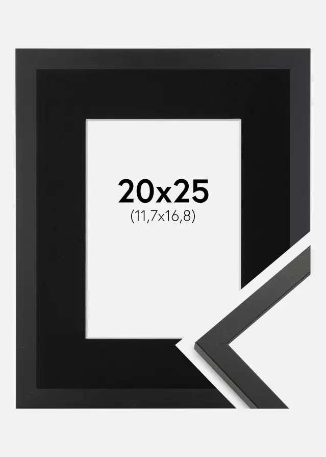 Ram med passepartou Kader Trendy Zwart 20x25 cm - Passe-partout Zwart 5x7 inches