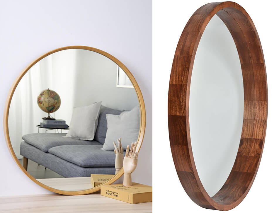 Ronde spiegels - houten spiegel - eikenhouten spiegel