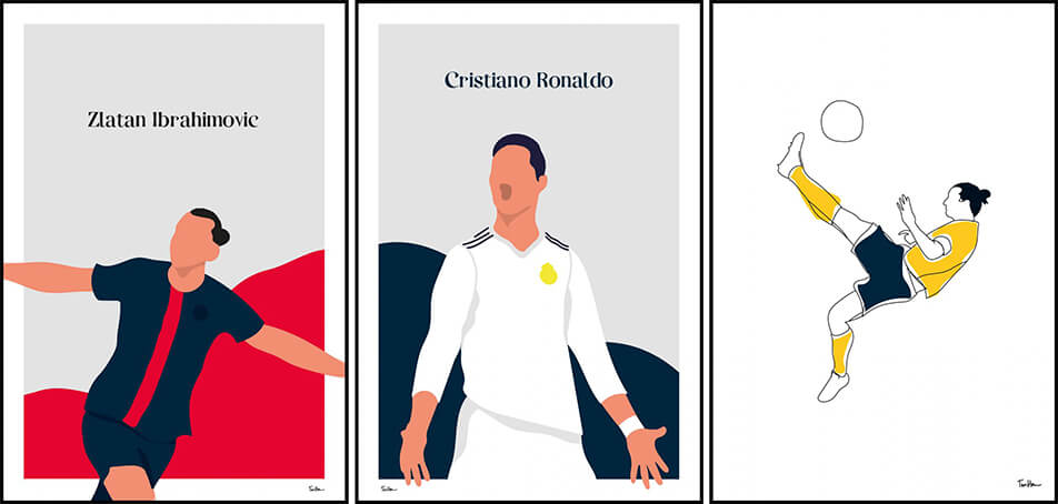 Zlatan-poster en Ronaldo-poster